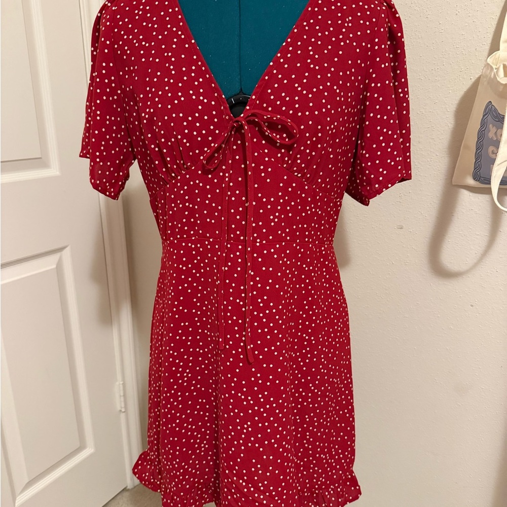 RIHOAS Scarlet Mini Dress with White Dots